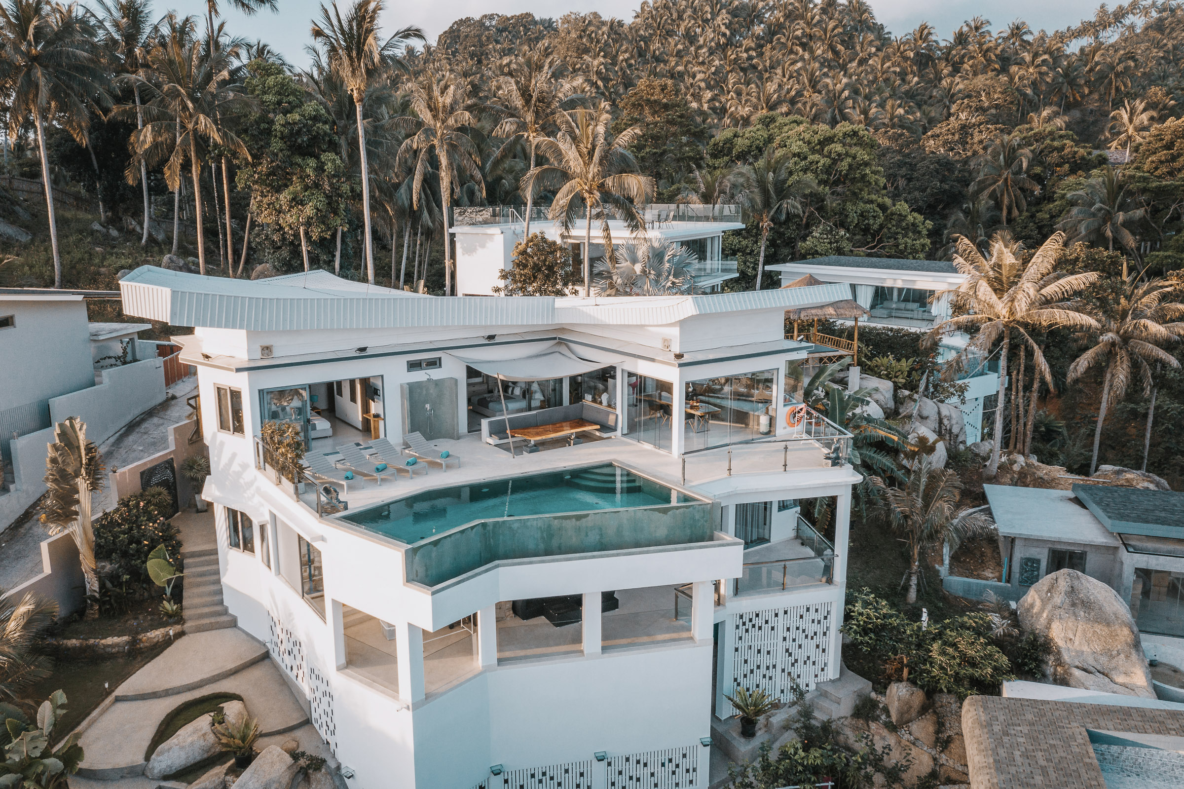 Aerial view of the villa